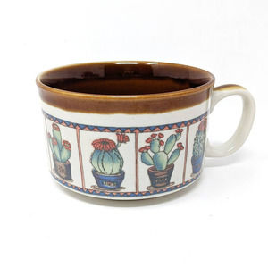 Otagiri Vintage Cactus Succulents Coffee Tea Mug Boho Southwestern Aztec